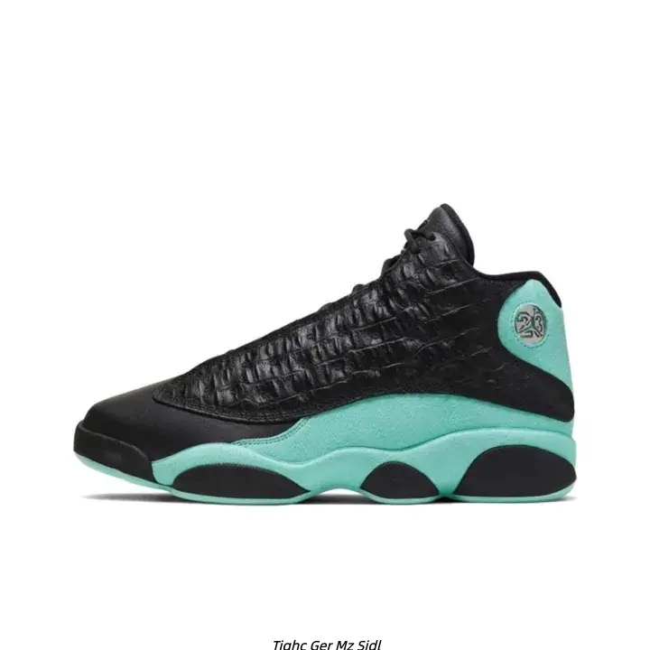 Black Scale Pattern Upper Tiffany Blue Mid Basketball Shoes Contrast Color Rubber Outsole Fashion Footwear