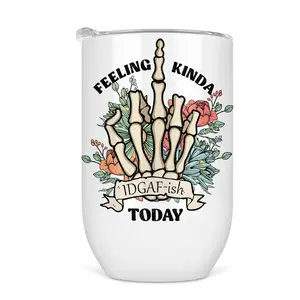 Feelin' IDGAFish Today Wine Tumbler - Funny Wine Cup For Women