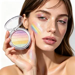 rainbow highlighter&eyeshadow, sparkly shimmer glitter eyeshadow, high pigmented, talc free, long lasting