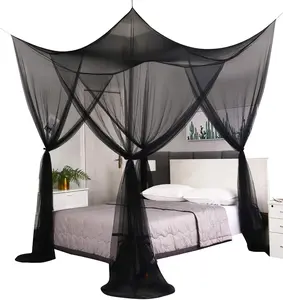Bed,Bed Curtains Bed Drapes for Full Queen King Size Bed,Net Bed Curtains for Indoor Net,Black Bed Curtains for Gothic,Halloween Decoration
