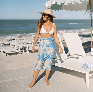 Blue Palm Geo Sarong