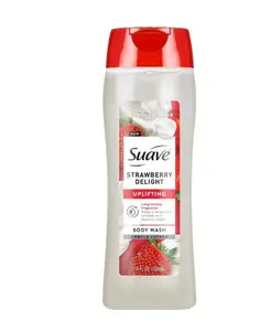 Suave Strawberry Delight Uplifting Body Wash, with Glycerin & Vitamin E, 18 oz