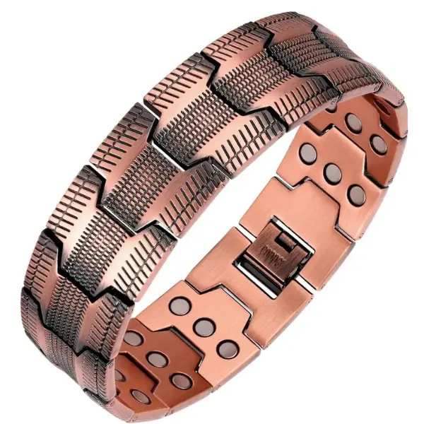 Zlur Copper Bracelet for Men, 3X Ultra Strength Magnetic Bracelets, 99.99% Pure Copper with 3500 Gauss Neodymium Magnets, Adjustable