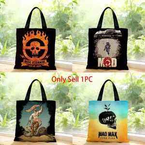 Mad Max movie post-apocalyptic action intense Storage Bags Canvas Bags Series Print Bag Lightweight Shoulder High Appearance Large Capacity Minimalist  Soft Fabric Bag Shopping Bags