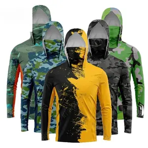 Sun Protection Clothing Men Women Fishing Hoodie Sun Protection Rash Guard Cycling Jacket Shirt Cover Mountaineering Face Collar Coat Tech Fleece Activewear