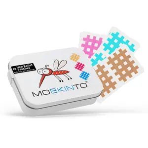 Moskinto 42ct Family Box - Chemical-Free, Drug-Free Itch-Relief Patch - Blue, Pink, Beige - Waterproof