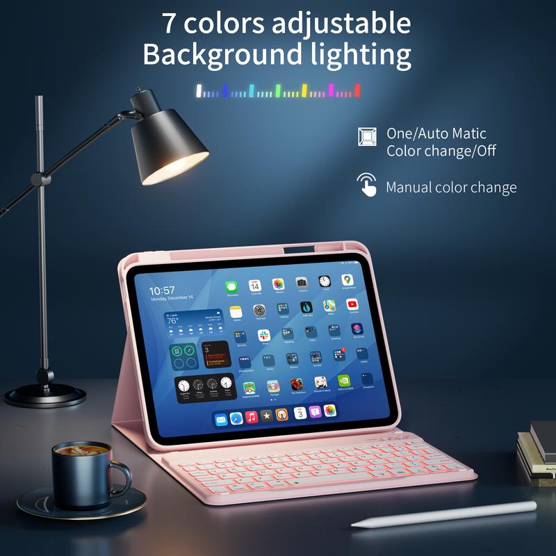 KENKE Backlit Detachable Magnetic Keyboard Case Shockproof Pencil Holder Anti-fall Keycaps UK QWERTY Layout Fit for iPad(A16)11th Gen 11 Inch 2025,iPad 10th Gen 2022,iPad Air 11 Inch M3(2025)/M2(2024) 7th/6th Gen,iPad Air 5th/4th Gen 2022/2020 10.9 Inch