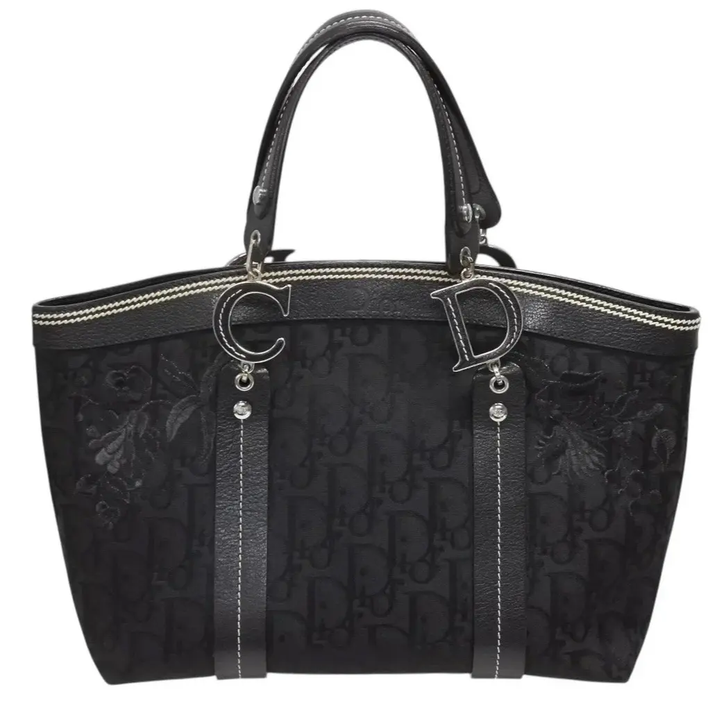 Pre-owned Dior Canvas Tote Bags Embroidered Trotter Tote