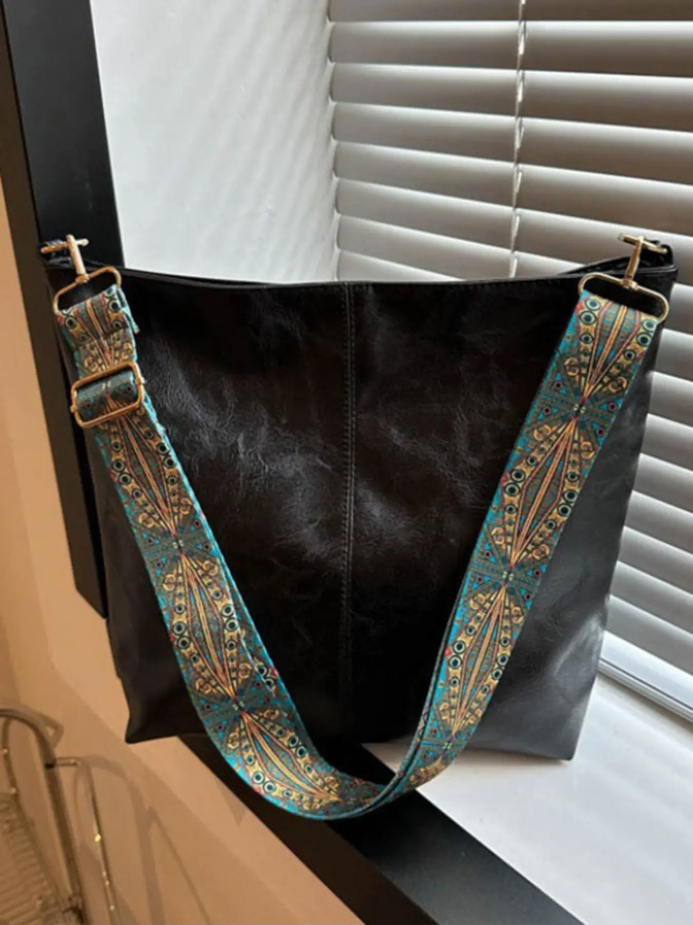 Vintage PU Crossbody Bag, Retro Bohemian Shoulder Bag, Women's Western Handbag, Wanderer Wallet, Fashion Practical Accessory, Boho Crossbody Bags