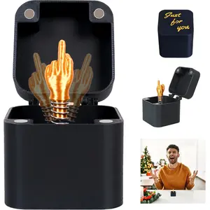 Middle Finger in a Box with Raffia, Funny Gag Gifts for Men and Women, Quirky Valentine's Day Prank, White Elephant and Adult Joke Gifts