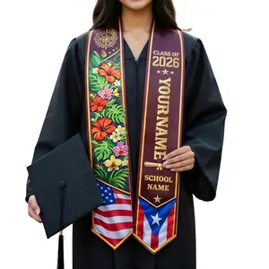 [HOT] Personalized Puerto Ricans Flag Graduation Sash 2026, Puerto Rico Graduation Gift Stole, Puerto Rico Graduation Sash 2026