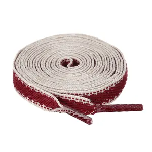 BLISSFUL STEP 2 Pairs Flat Shoelaces Canvas Contrast Color Replacement Shoe Strings for Sneakers Athletic Red White