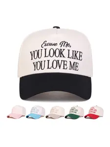 Unisex You Love Me Letter Baseball Cap, Funny Cap, Adjustable Outdoor Sun Protection Hat, Casual Woven Fitted Cap for Spring & Fall Travel, Adjustable Snapback Cap