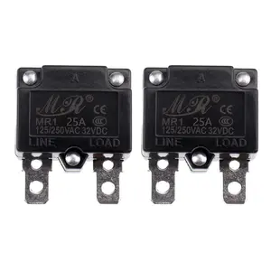 2Pcs 125/250V AC 32V DC Thermal Circuit Breaker 25amp AUTO Reset Overload Protector Switch Automatic Reset Relay Fuse 25A
