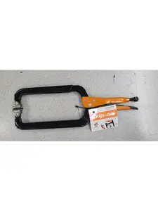 Grip-On GR224L150 6 in. Light-Weight Long C-Clamp, Heavy-Duty Nose, Swivel Rubber Tips, Epoxy Coating for Aviation, Bodywork, Garage Use