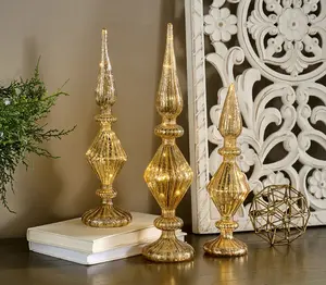 Set of 3 Illuminated Glass Finials by Valerieee