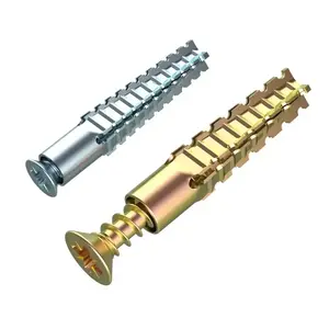 50pcsMetal Expansion Screws, Serrated BarbedCement Anchors anchors for drywall galvanized expansion bolts fixing curtain fixing curtain Heavy-duty steel wall anchor bolt screw kit for use with cement walls and hollow bricks expansion bolt wooden concrete