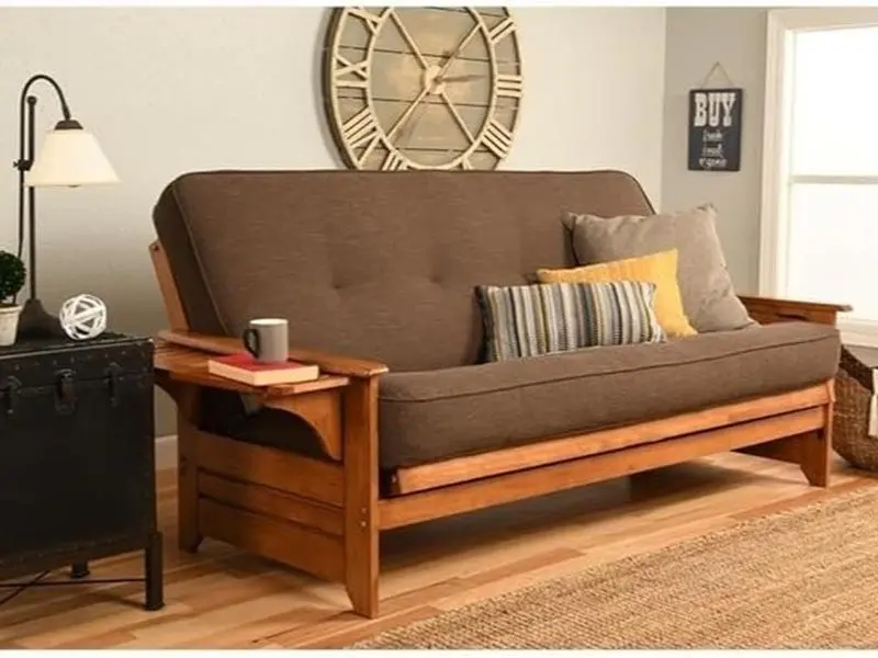 Furniture 8" Full Size Spring Futon Mattress Replacement, Sleeper Sofa Bed Mattress, Linen Cocoa, Frame Not Included