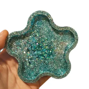 Sky Blue Resin Star Jewelry Tray with Glitter Accents and Unique Design for Organizing and Displaying Accessories