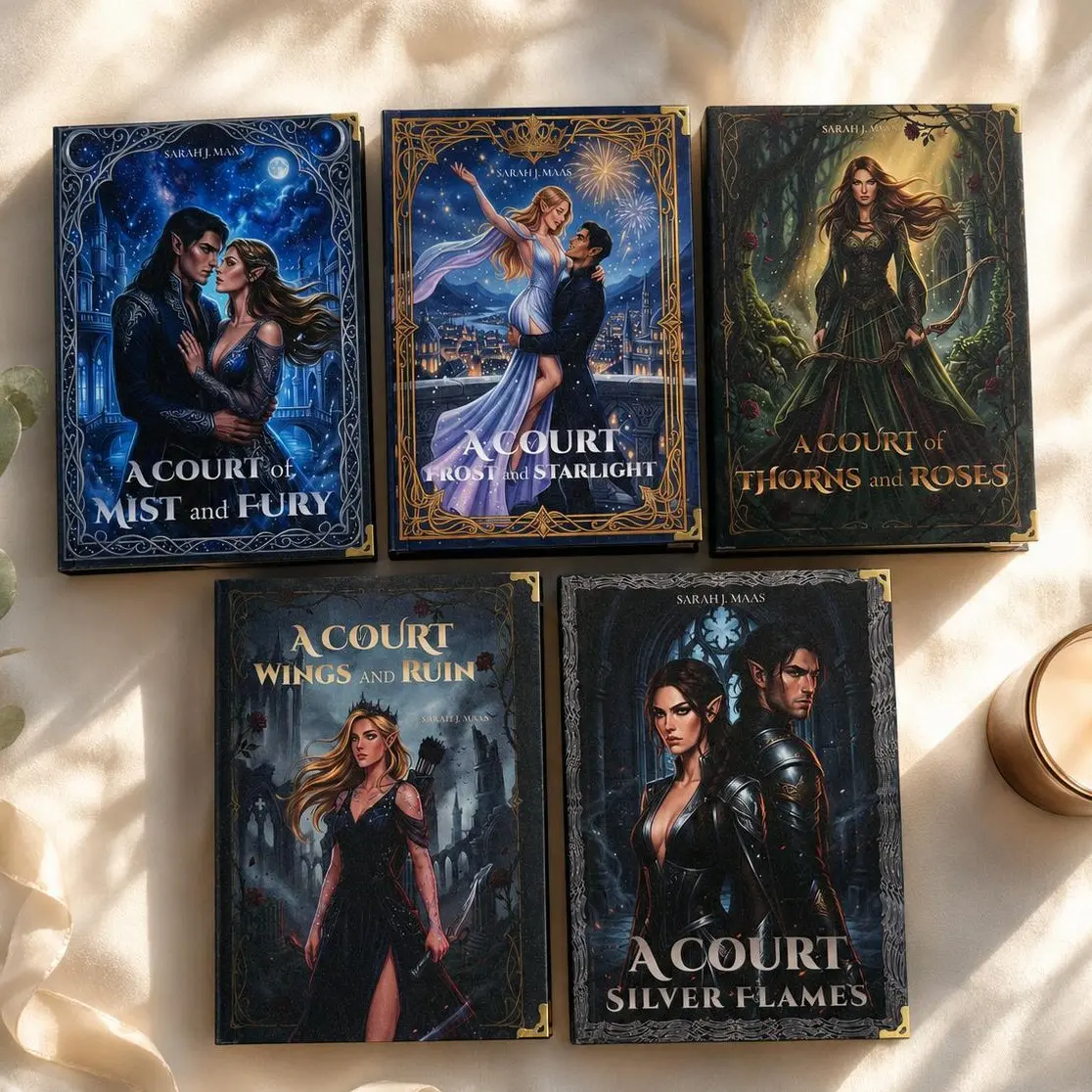 A Court of Thorns and Roses Series 5-Book Hardcover Set Decorative Edition for Reading and Book Collection