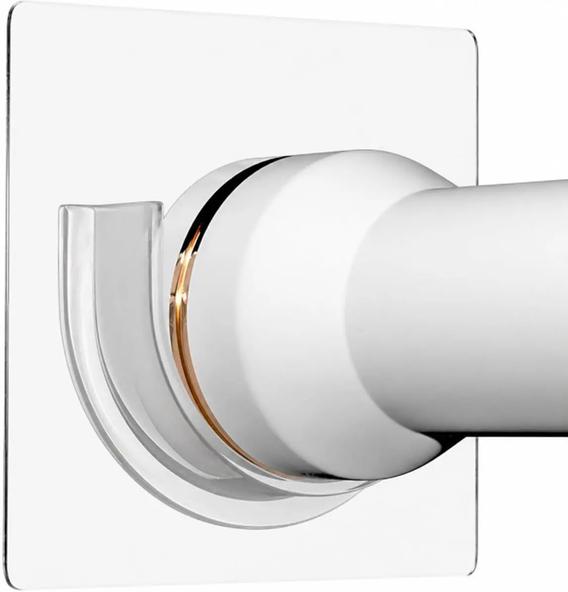 4 Pack Shower Curtain Rod Holder for Wall, Waterproof Shower Rod Holder with Strong Adhesive, Tension Curtain Rod Bracket No Drilling,Transparent(Rod Not Included)