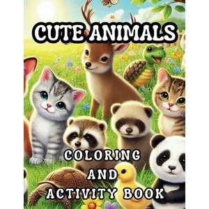 Cute Animals Coloring and Activity Book – Fun Drawing, Puzzles and Creative Games for Kids 4-8 Who Love Wildlife: Interactive Workbook with Coloring ... Illustrations for Learning and Creativity Paperback – March 4, 2025