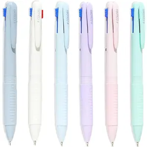 Multicolor Ballpoint Pen 0.5, 4-in-1 Colored Pens Fine Point,Ballpoint Gift Pens for Planner Journaling,Assorted Ink, 6-Count