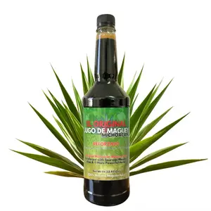 Maguey Juice - Jugo De Maguey Reforzado con Guanabana, Moronel, Cancerina, Aloe -  Michoacano Tarasco de 1 litro (33.3Fl Oz) Asado (Reinforced) Natural Traditional