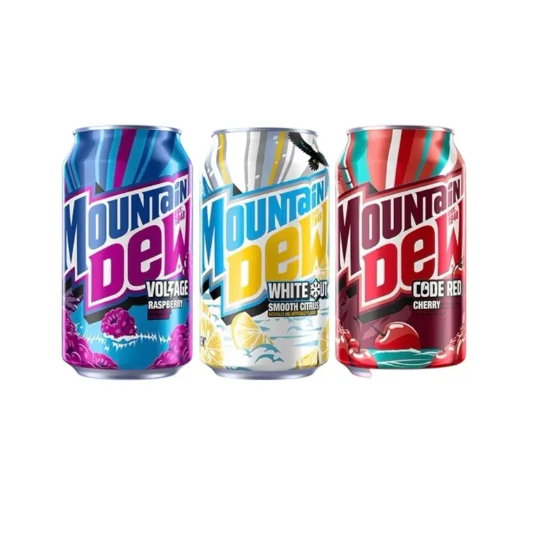 Mountain Dew American Variety Pack- Voltage Raspberry, Whiteout Smooth Citrus, & Code Red Cherry- (3Pack)