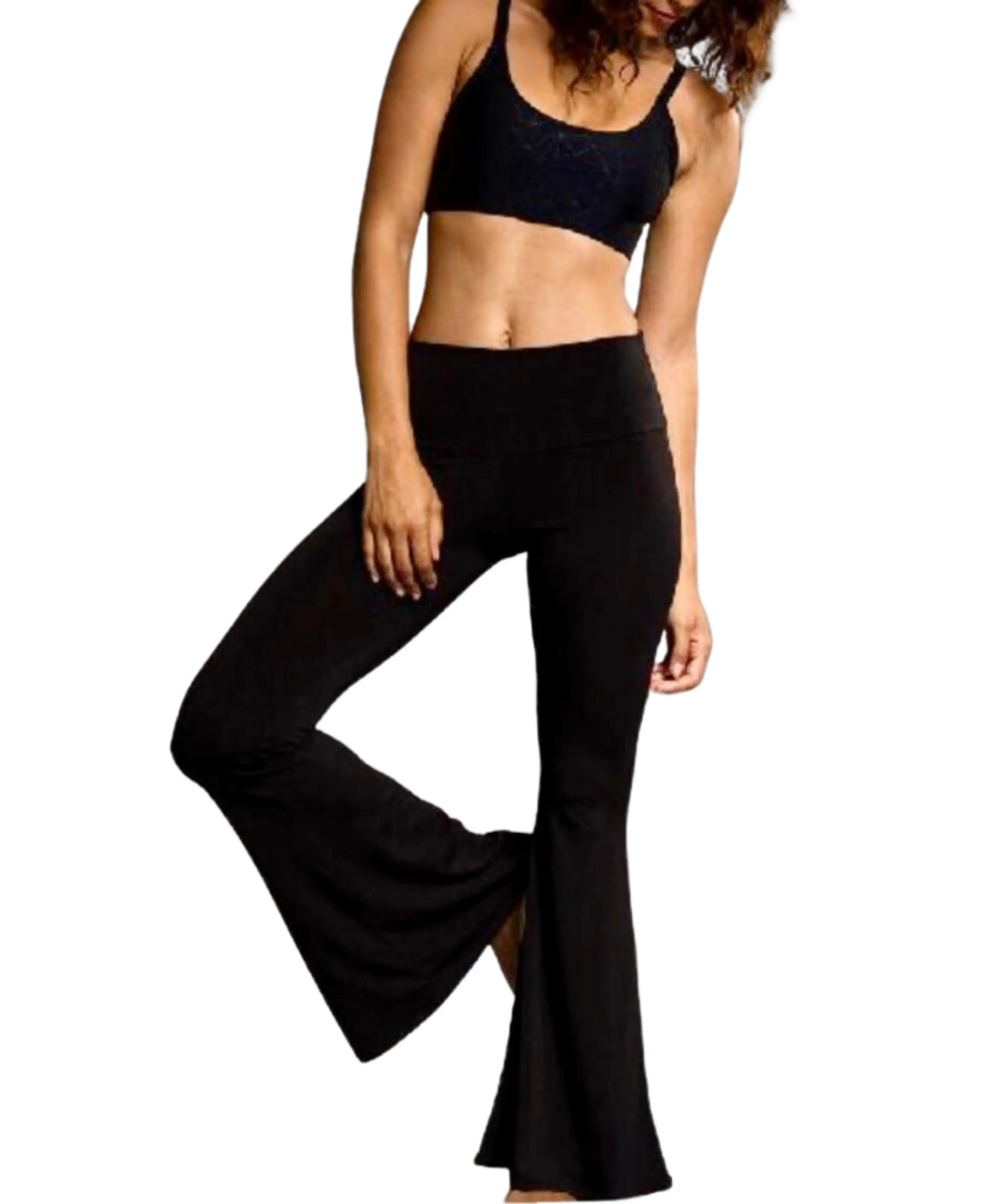 Women's Bell Bottom Athleisure Bottoms - Yogapants, Workout Leggings, Wide-Leg Palazzo Pants with Tall, Petite & Custom Inseam for 2000s Airport Outfits