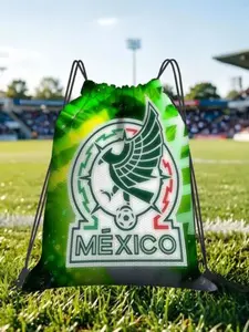 1 pc Mexico Football Kawaii Drawstring Bags Shopping Shoe Clothes Storage Multi-function Teen Portable Rucksack Pouch Match Day Essentials