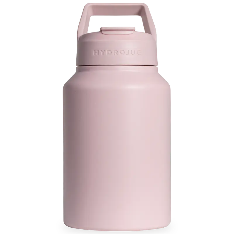 HydroJug Sport 64oz - Modern Water Bottle with Handle, Removable Straw, & Rubber Base - Leak Resistant, Reusable, Insulated Stainless Steel Water Bottle