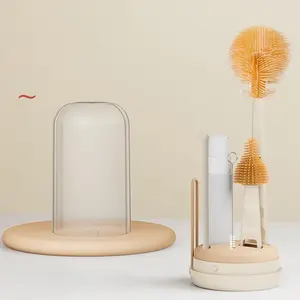 Travel Bottle Cleaning Set - Baby Silicone Cleaning Brush, Portable Baby Bottle Brush | Travel Storage Box Set, Bottle Feeding Cleaner