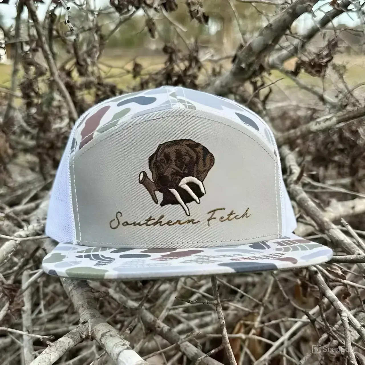 Antler Camo Trucker Hat _ Hunting Style Snapback Cap _ Embroidered Deer Antler Flat Bill Hat - TikTok Shop1