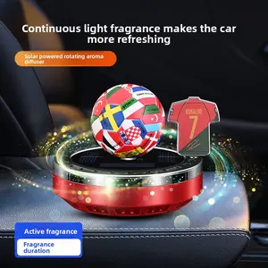 Solar-Powered Rotating Football Ornament - New Jersey-Themed Car Decor with Essential Oil Diffusion Air Freshener