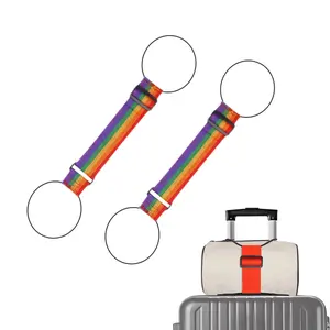 Luggage Straps 3 PCS for Suitcases TSA Approved Adjustable Straps with Elastic Thick Rope for Connecting Suitcases and Bags Stably with Strap Buckle and Bottle Buckle Clip, Black