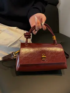 2026 Fashion Retro Crossbody Shoulder Bag, PU Leather Plain Design, Versatile Single Strap & Diagonal Carry, All-Season Women's Handbag