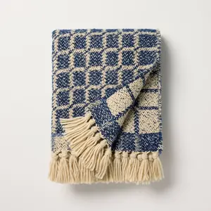 Grid Throw Blanket Blue - Hearth & Hand with Magnolia