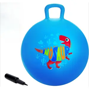 Hopper Ball for Kids18In Bouncy Balls with Handle, Blue Dinosaur Indoor Outdoor Todder Toys Active Play Girls Boys Toys for 3 4 5 6 7 8 Yr Old, Balance Hopping Toys Gifts for Little Boys Girls