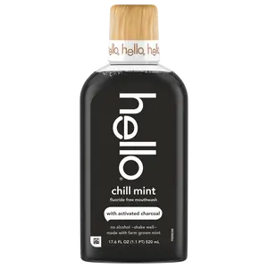 hello chill mint with activated charcoal mouthwash