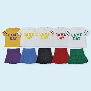 Girls kids active wear game day cheer skirt set