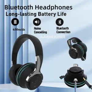 Wireless Headphones,RGB Color Lights,Long Life,AUX Cable,TF Card,Bluetooth Headphones,Built-in Microphone,Suitable for phones,Laptops,Computers,MP3 Travel/Class/Office/Home.Christmas Gifts,Audio,Wireless Earplugs Headset Electronic  Folding Earbud