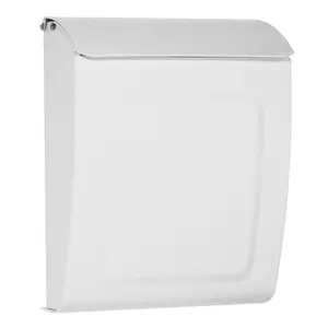 Architectural Mailboxes  Aspen Locking Wall Mount Mailbox - White - Small, House Numbers, Light Capacity, Locking Access Door