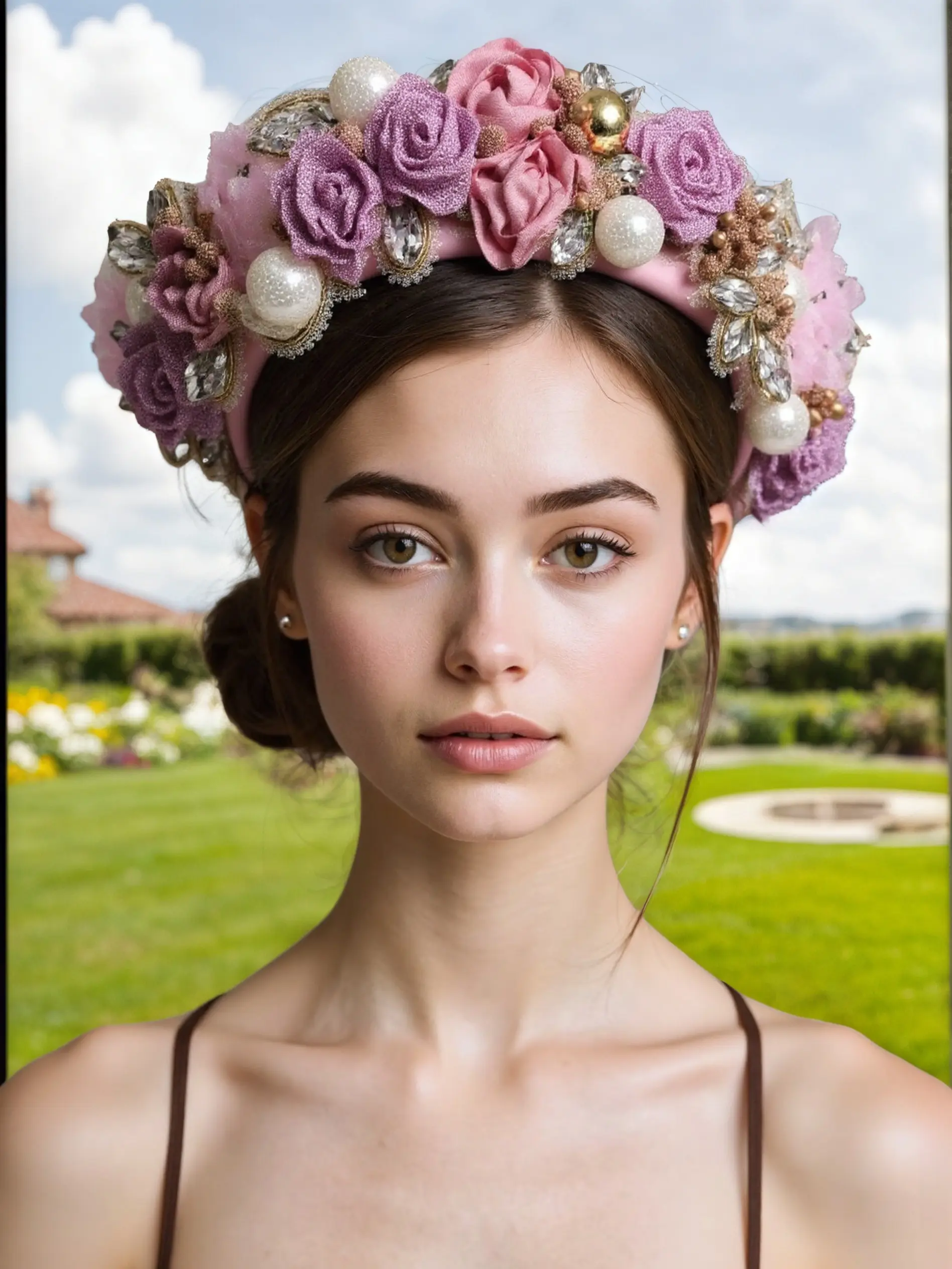 Elegant Baroque Style Pearl Headband, Wide Band High Crown Design, Full Rhinestone Hair Accessory, New Fashion Export Quality, Headbands for Women, Flower Crown Headband, Sparkle Flower Headbands