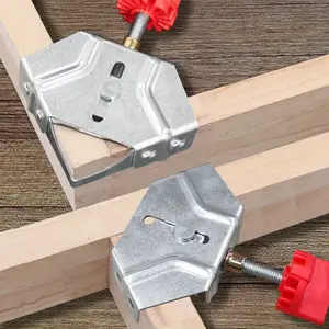 2pcs Steel Corner Clamp - 90 Degree Right Angle Clamp Carpenter Quick Splicing Jig W/ Adjustable Swing Jaw for Framing Welding Wood Metal Pipe Steel Rod Glass Diy