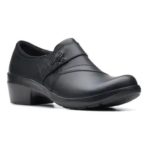 Clarks Collection Leather Slip-Resistant Slip Ons- Angie Pearl
