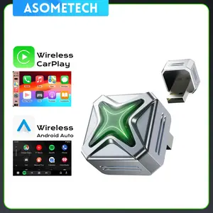 ASOMETECH 2026 New Wireless CarPlay Adapter for iPhone Android, Fast Auto Connect No Latency, Wired to Wireless CarPlay Dongle, Hands-Free Call & Car Charger