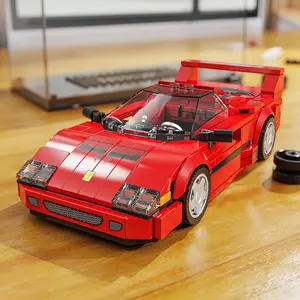 Self-Assembly Building Block Sports Model Figurine Set with Dustproof Case, Car Theme Desktop Decor, Collectible Gift for Ages 6+ Enthusiasts