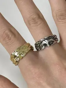 Venus Half Face Design Cuff Ring, Adjustable Rings, Fashion Adjustable Open Ring for Women & Men, Trendy All-match & Exquisite Jewelry for Birthday Gift