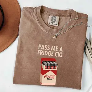 Comfort Colors Pass Me A Fridge Cig T-Shirt, Coke Zero Lover Tee, Funny Soda Humor Shirt, Retro Caffeine Addict Graphic, Trendy Meme Tee, Casual Everyday Wear - AL